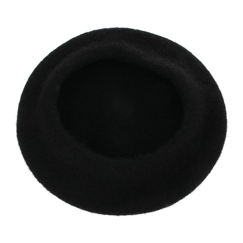 Brcus Kids Girls French Beret Hat Artist Hat Solid Warm Beanie Cap Winter Autumn (Black, 1) - Image 5